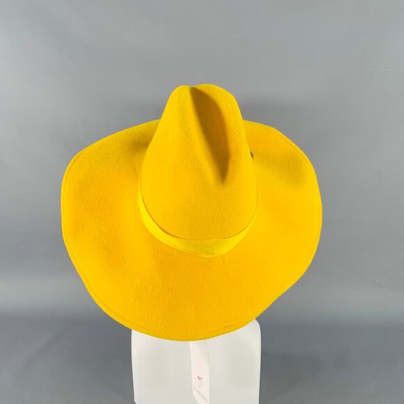 GIGI BURRIS Requiem Yellow Felt Fedora Hat - Picture 4 of 7